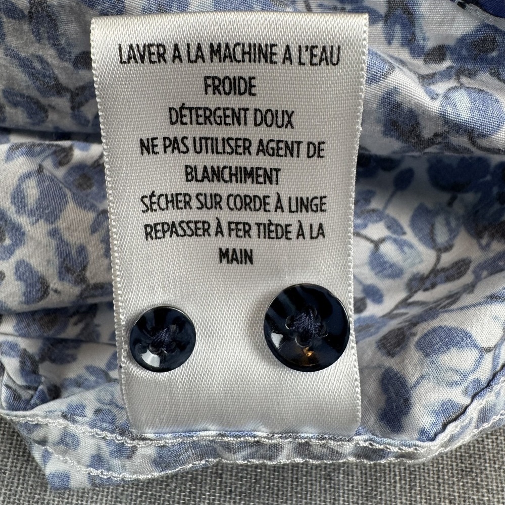 Robert Graham Shirt Mens 2XL Blue White Floral Tailored Fit Modern Americana - Picture 7 of 10